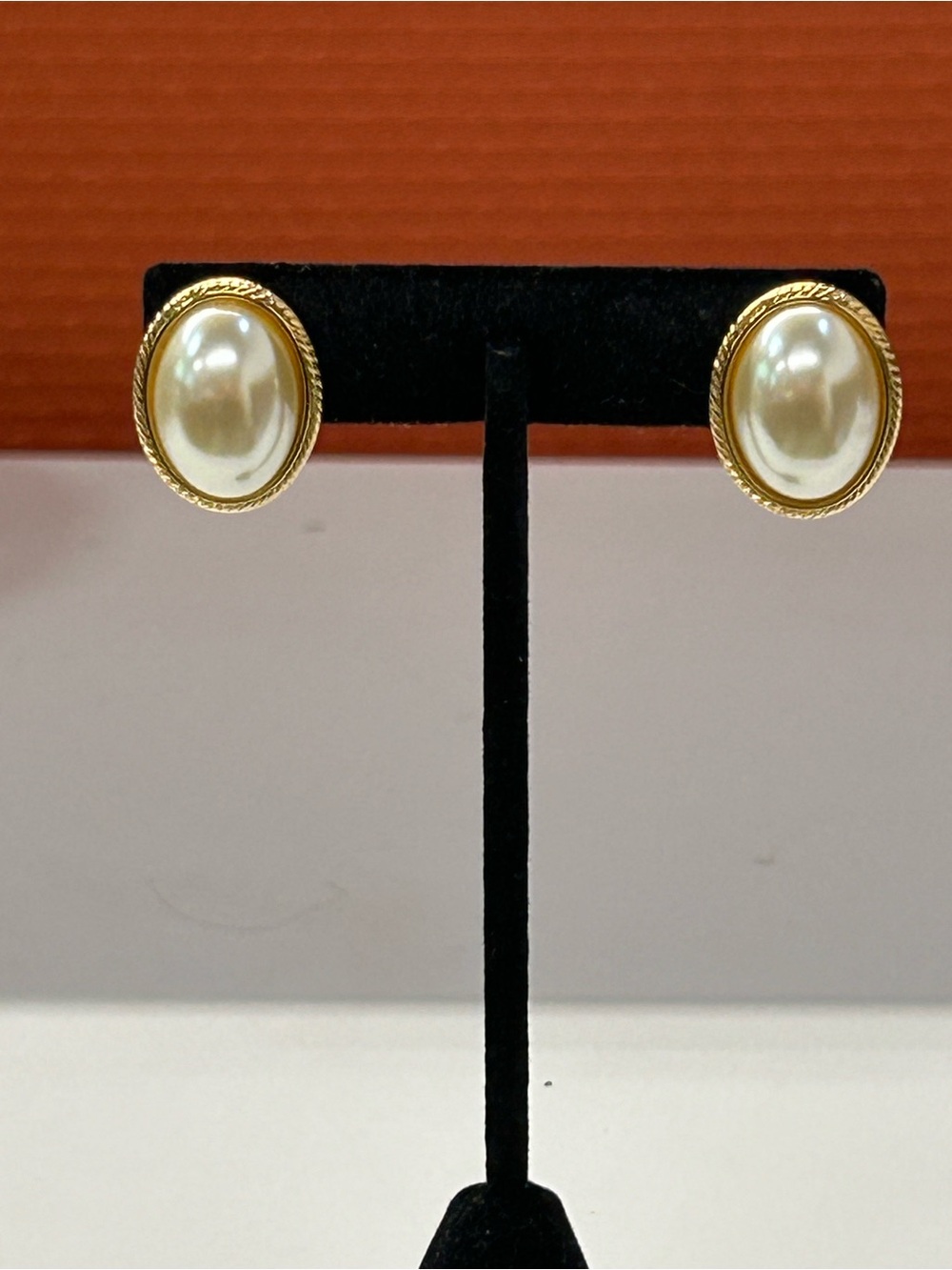 Napier Gold-Tone Oval Pearl Stud Earrings